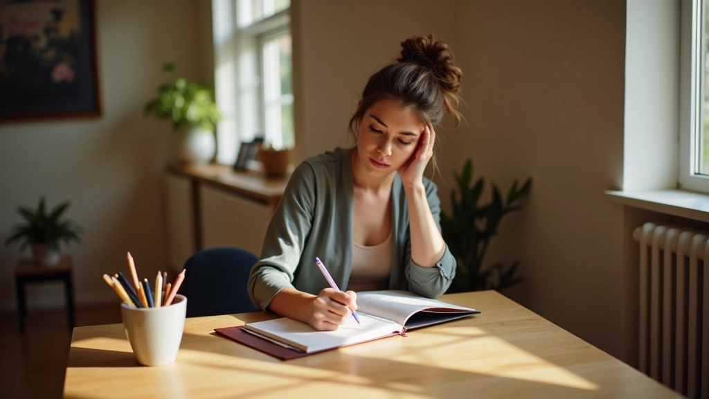 Person reflecting on values during a journaling exercise